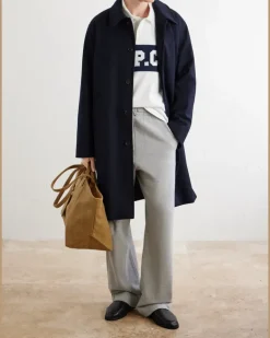 Mac Hugo gabardine trench coat Blue