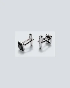 Manschettenknöpfe aus Sterlingsilber mit Onyx