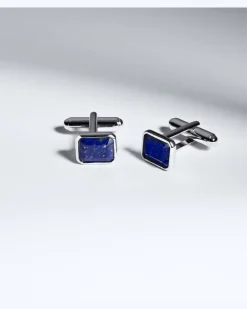 Manschettenknöpfe aus Sterlingsilber mit Lapislazuli