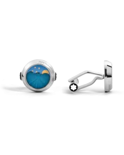 Manschettenknöpfe Moonphase - Blau - Edelstahl - MB132964 - Cufflinks