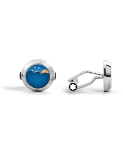 Manschettenknöpfe Moonphase - Blau - Edelstahl - MB132964 - Cufflinks
