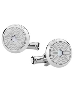 Manschettenknöpfe Star mit Onyxintarsie - Edelstahl - MB116661 - Cufflinks
