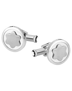 Manschettenknöpfe Star mit Onyxintarsie - Edelstahl - MB116661 - Cufflinks