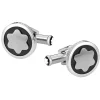 Manschettenknöpfe Star mit Onyxintarsie - Edelstahl - MB116661 - Cufflinks