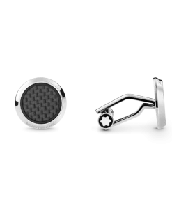 Manschettenknöpfe Star mit Onyxintarsie - Edelstahl - MB116661 - Cufflinks