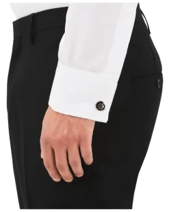 Manschettenknöpfe Star mit Onyxintarsie - Edelstahl - MB116661 - Cufflinks