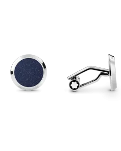 Manschettenknöpfe Star mit Onyxintarsie - Edelstahl - MB116661 - Cufflinks