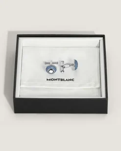 Manschettenknöpfe Writers Edition Homage to Johann Wolfgang von Goethe - Blau - Edelstahl - MB134674 - Cufflinks