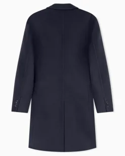 Mantel aus doppellagigem kaschmirstoff Marineblau