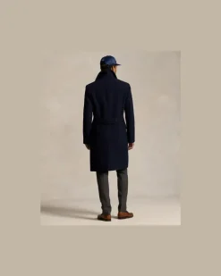 Mantel aus Wollmischung im Polo-Soft-Fit Blue