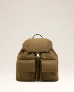 Marcel Rucksack mit Überschlag aus braunem Nylon Braun Unisex TrüFfel