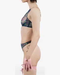 Maris Tanga mit Blumenmuster - Grün