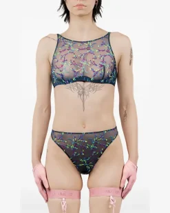 Maris Tanga mit Blumenmuster - Grün