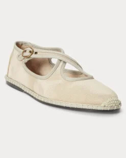 Mary-Jane-Espadrille aus Ripsband Natural
