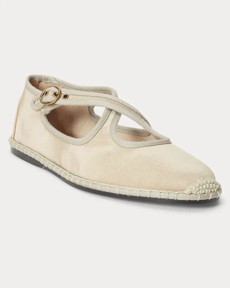 Mary-Jane-Espadrille aus Ripsband Natural