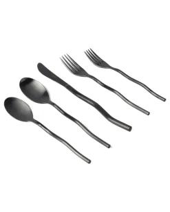 Matte Squiggle Besteck (5er-Set) - Schwarz
