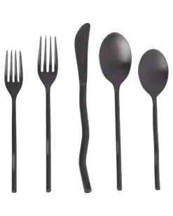 Matte Squiggle Besteck (5er-Set) - Schwarz