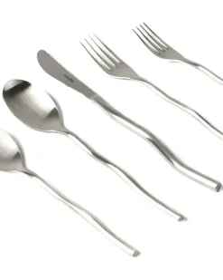 Mattes Squiggle Besteck (5er-Set) - Silber