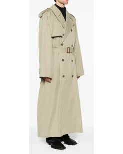 Maxi-Trenchcoat mit Gürtel - Nude