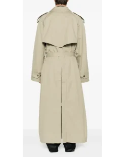 Maxi-Trenchcoat mit Gürtel - Nude
