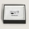 Meisterstück Manschettenknöpfe Oval mit geometrischer Lackintarsie - Schwarz - Edelstahl - MB134468 - Cufflinks