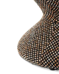 Melierter Soft Zig Zag Hocker (47cm) - Braun