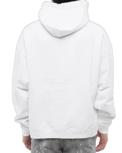 Men Canadian Village Logo Oversize Hoodie White Clothing > Knitwear