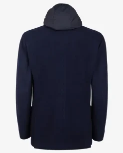 Men Hooded Blazer Blue Jacket Navy