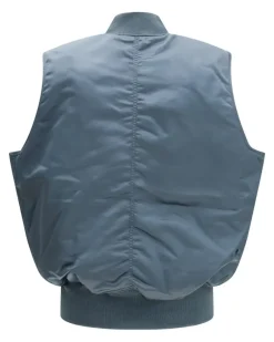 Men Ma-1 Base Vest Denim Blue Nylon Blazers E Vests