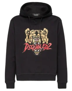 Men's Angry Bear Logo Cool Fit Hoodie Black Clothing > Knitwear