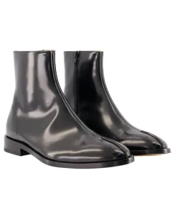 Men's Ankle Boots - Leather Black Calfskin Shoes Ankle-Boots