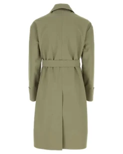 Men's Army Green Cotton Trench Coat 317 Exterior