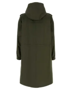 Men's Army Green Cotton Trench Coat Exterior