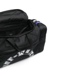 Men's Baseball Logo Duffle Bag Black Nylon