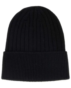Men's Beanie Ribbed Wool Black