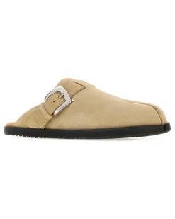 Men's Beige Suede Tabi Daily Slippers Palekhaki Sandali Sandal tabi