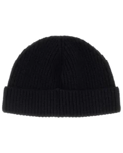 Men's Black Cashmere Beanie Hat Nero Exterior: Cuffie