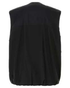 Men's Black Cotton Blend Vest T-Shirt