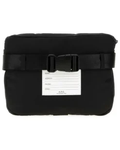 Men's Black Fabric Banane Belt Bag Noir Marsupi