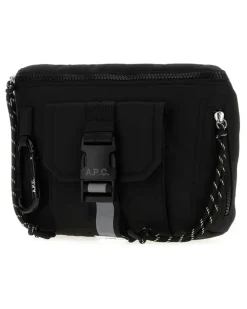 Men's Black Fabric Banane Belt Bag Noir Marsupi