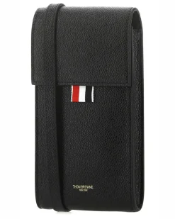 Men's Black Leather Phone Holder Cover