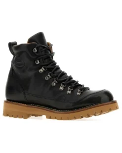 Men's Black Leather Shefford Ankle Boots Scarpe Stringate Lace-up Shoes