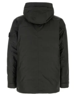 Men's Black Nylon And Polyester Parka Giubbini Jacket