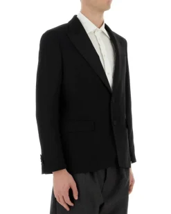 Men's Black Stretch Wool Blazer 001 Giacche E Gilet Jacket