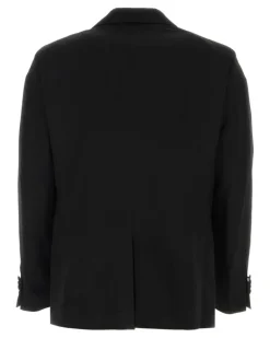 Men's Black Stretch Wool Blazer 001 Giacche E Gilet Jacket