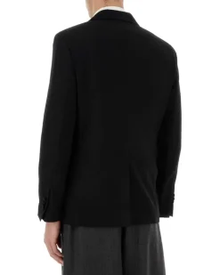 Men's Black Stretch Wool Blazer 001 Giacche E Gilet Jacket