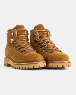 Men's Bottine À Lacets En Veau Velours Doux Marron Brown Boot