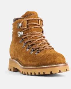 Men's Bottine À Lacets En Veau Velours Doux Marron Brown Boot