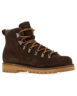 Men's Brown Suede Poulton Ankle Boots Scarpe Stringate Lace-up Shoes