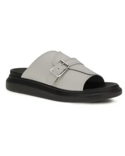 Men's Buckle Slide Sandals Ash Grey Gray